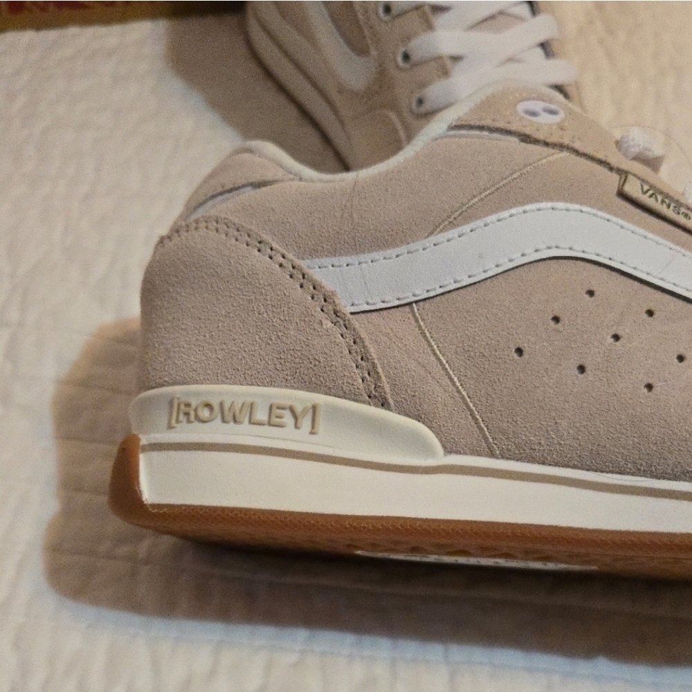 Vans Rowley XLT Skate Suede Men 9 Rainy Day Tan and White Y2K Retro 092025 - Picture 4 of 8